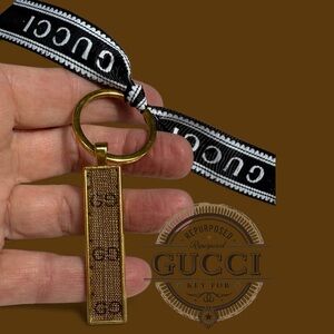 Gucci repurposed authentic vintage material Gold Key Holder